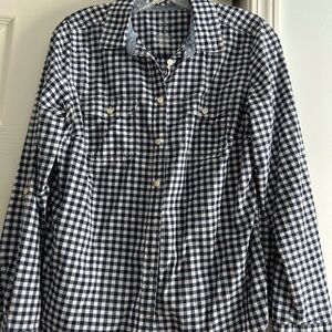 Women’s navy and White Checkered Shirt